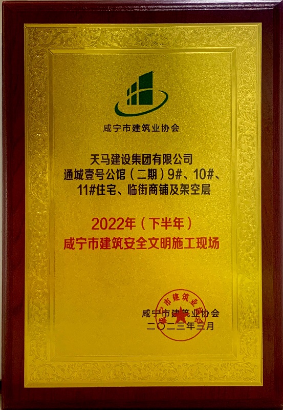 2022年下半年咸寧市建筑安全文明施工現場(通城壹號公館二期)